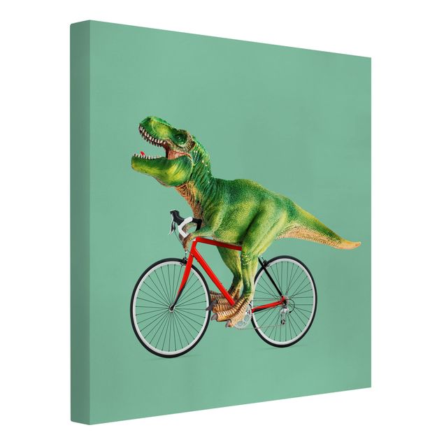 Obrazy nowoczesny Dinozaur z rowerem