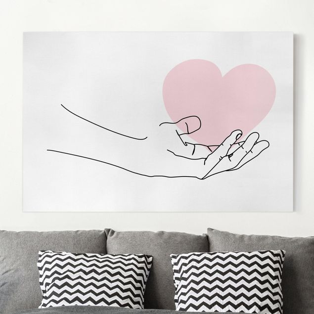 Obrazy Ręka z sercem Line Art