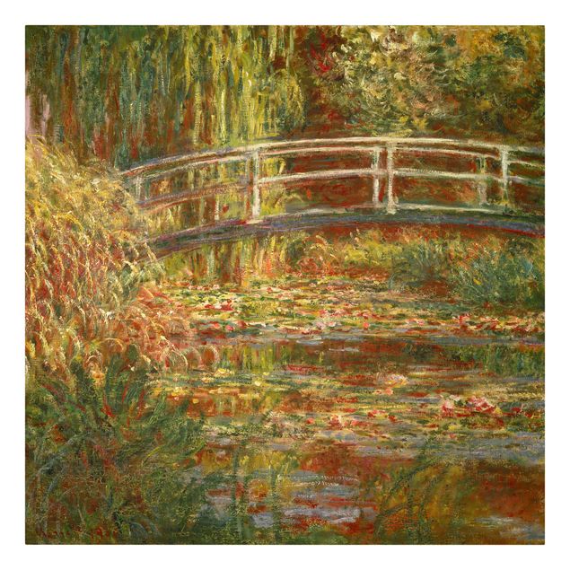 Obrazy nowoczesny Claude Monet - Staw z liliami wodnymi i japoński mostek (Harmonia w różu)