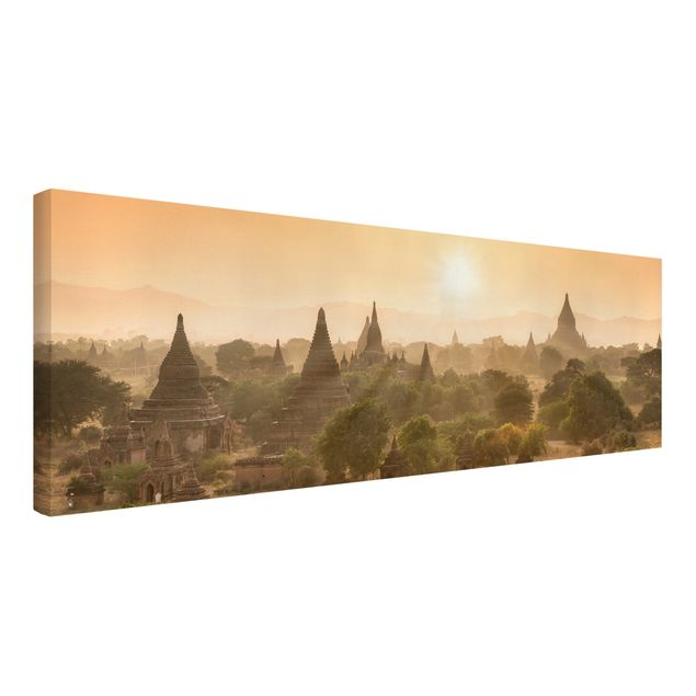 Nowoczesne obrazy do salonu Zachód słońca nad Baganem