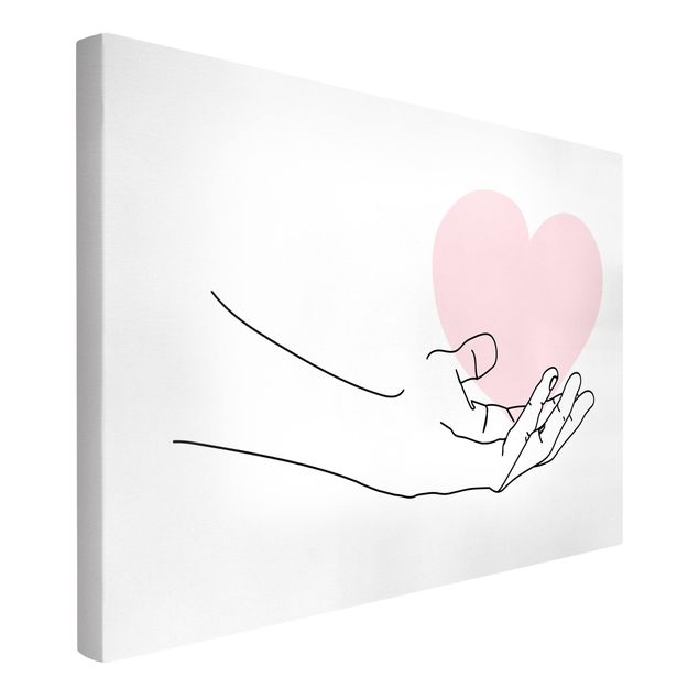 Obrazy nowoczesny Ręka z sercem Line Art