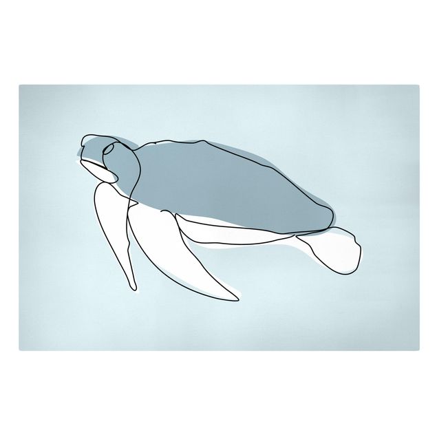 Obrazy z rybami Line Art żółwia