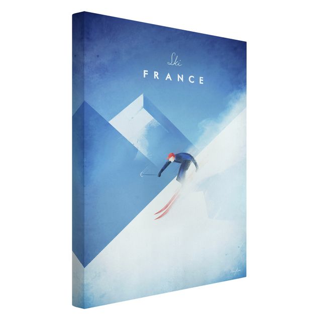 Obrazy krajobraz Plakat podróżniczy - Narty we Francji