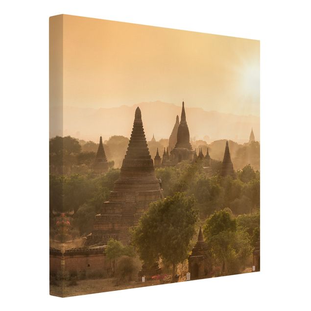 Nowoczesne obrazy do salonu Zachód słońca nad Baganem