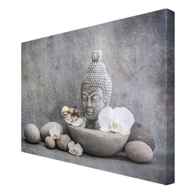 Obrazy nowoczesne Budda Zen, orchidee i kamienie