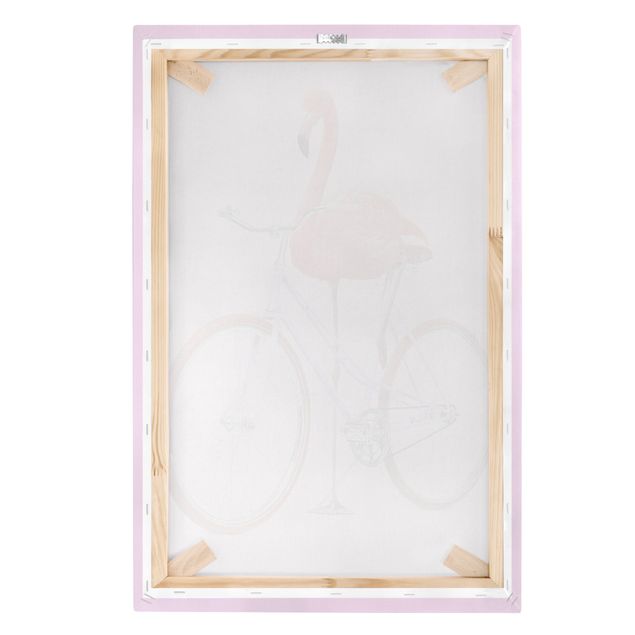 Obrazy artystów Flamingo z rowerem