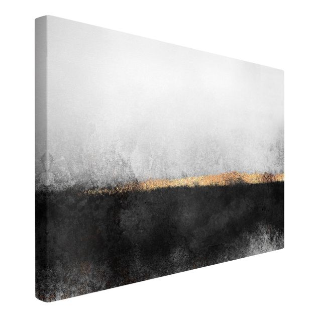 Obrazy nowoczesny Abstrakcja Złoty horyzont czarno-biały