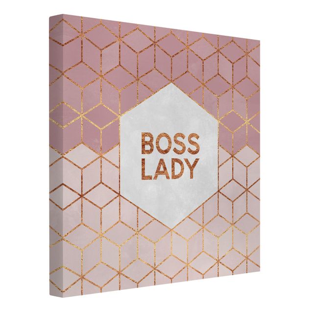 Obrazy abstrakcja Boss Lady Hexagons Pink