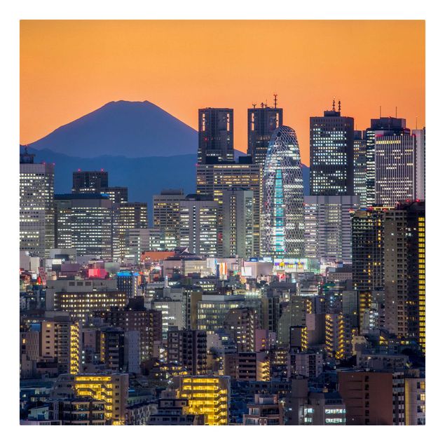 Obrazy na płótnie Tokio Tokio z górą Fuji wieczorem