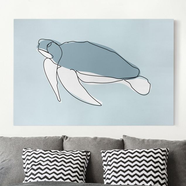 Obrazy na ścianę Line Art żółwia