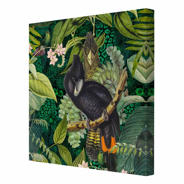Obrazy ptaki na płótnie Kolorowanka - Kakadu w dżungli