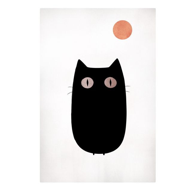 Zwierzęta obrazy Ilustracja czarnego kota