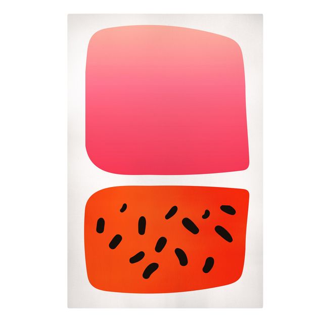 Obrazy na płótnie abstrakcja Abstrakcyjne kształty - Melon i róż