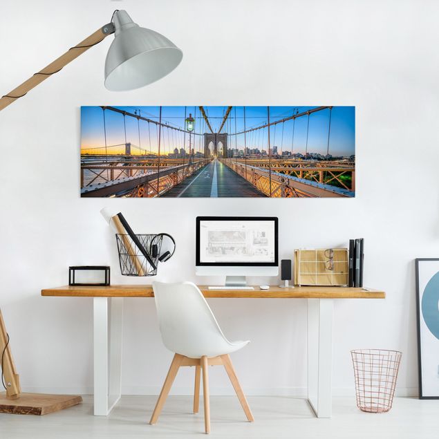 Obrazy do salonu Poranny widok z mostu brooklyńskiego