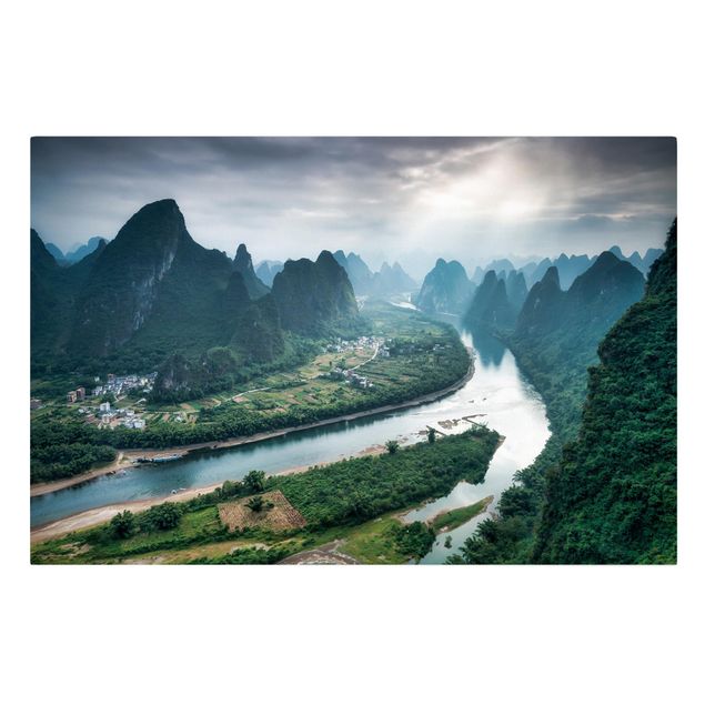 Góry obraz Widok z doliny na rzekę Li