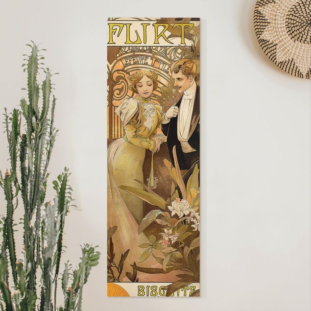 Obrazy art deco Alfons Mucha - Plakat reklamowy ciastek Flirt