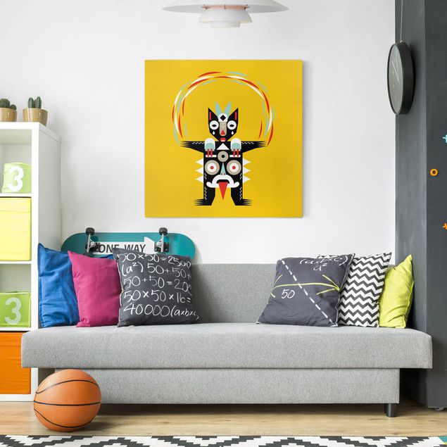 Obraz indianin Kolaż Etno Potwór - Żongler
