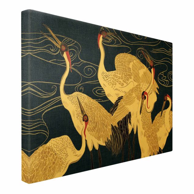 Obrazy ptaki na płótnie Żurawie o złotych piórach II