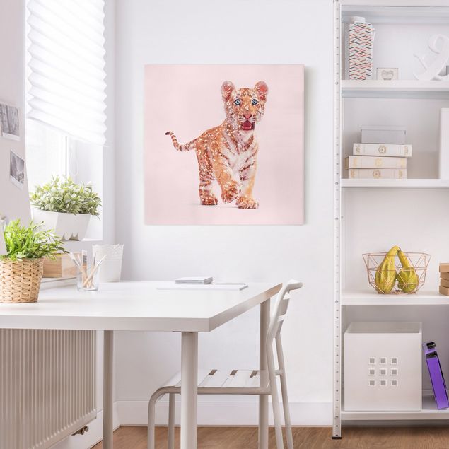Obrazy nowoczesne Tygrys z brokatem