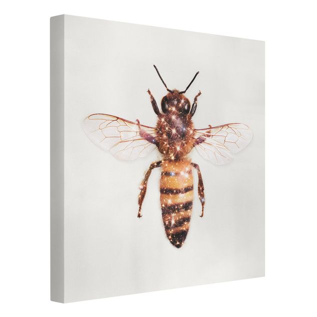Zwierzęta obrazy pszczoła z brokatem