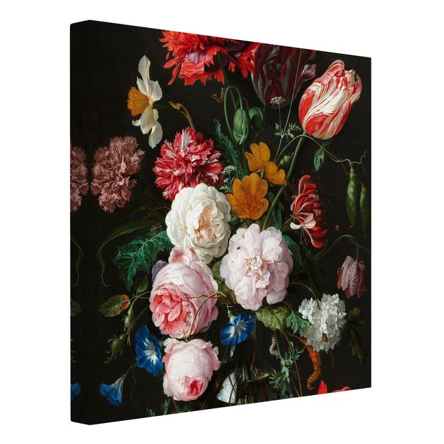 Obrazy martwa natura Jan Davidsz de Heem - Martwa natura z kwiatami w szklanym wazonie