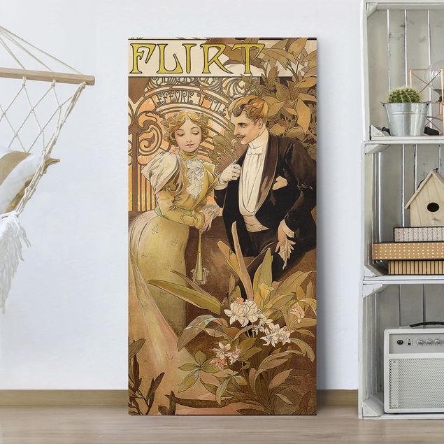 Obrazy art deco Alfons Mucha - Plakat reklamowy ciastek Flirt