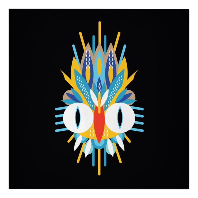 Indianie obrazy Kolaż Etno Maska - Ptasie pióra