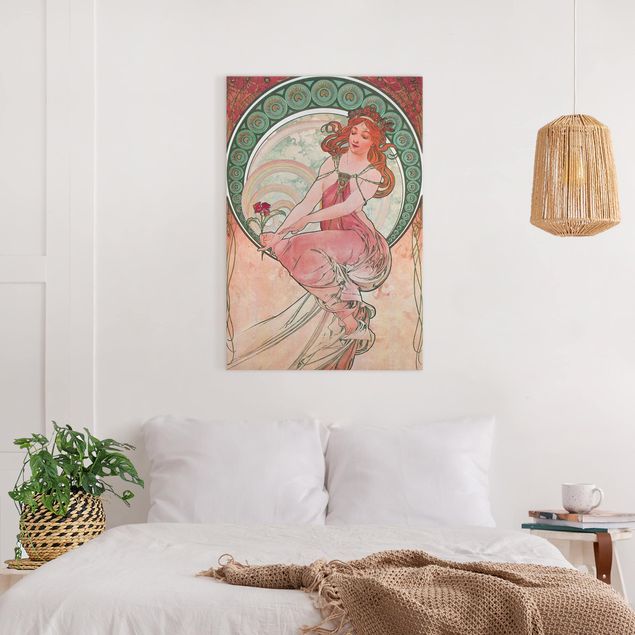 Nowoczesne obrazy do salonu Alfons Mucha - Cztery sztuki - Malarstwo
