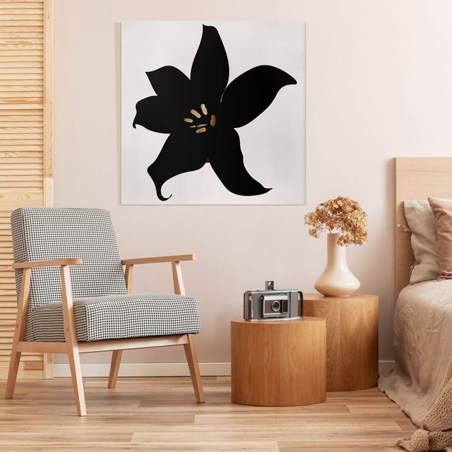 Obrazy na płótnie orchidea Graficzny świat roślin - Orchidea czarno-złota