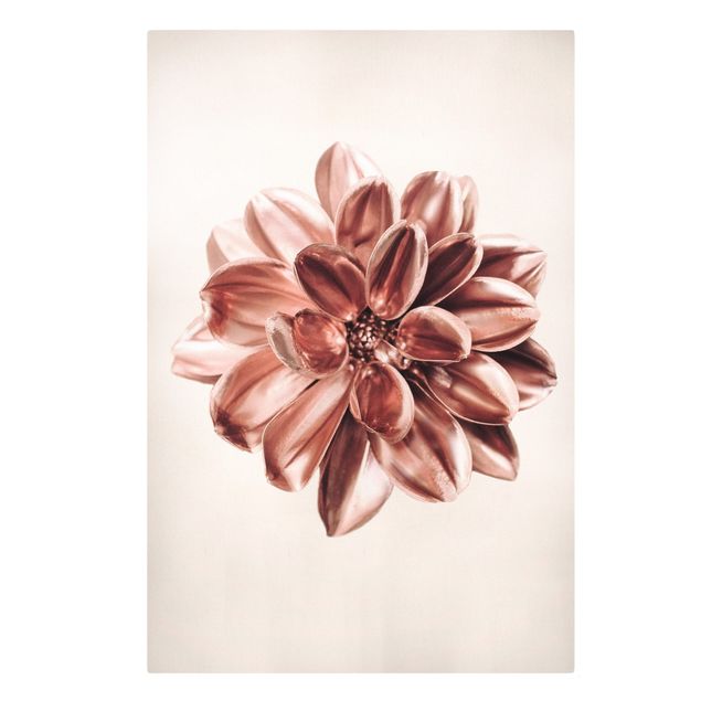 Obraz z czerwonym motywem Dahlia Rose Złoto Metallic Pink