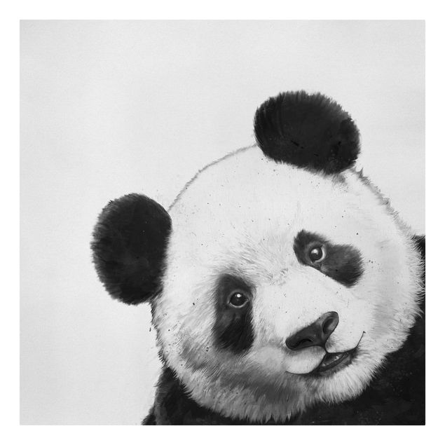 Obrazy zwierzęta Ilustracja Panda Czarno Biała Malarstwo