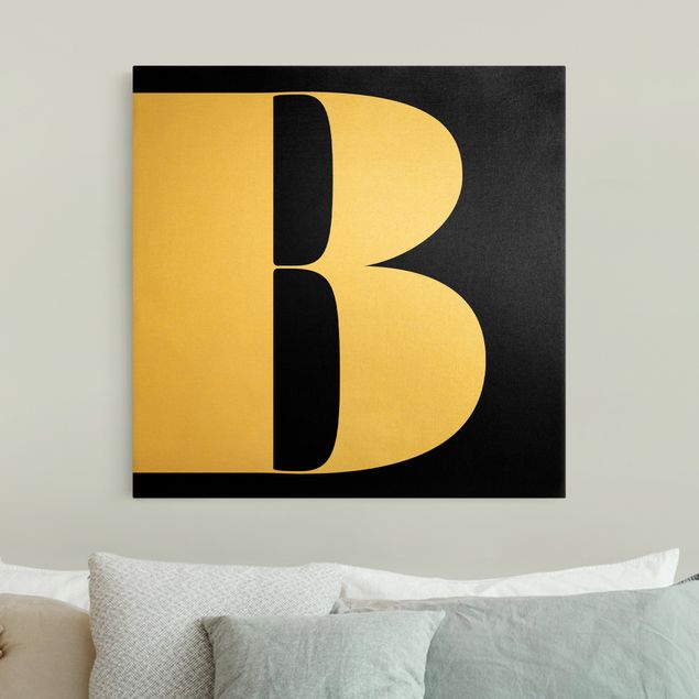 Obrazy nowoczesne Antykwa litera B czarna