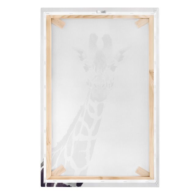 Obraz na płótnie czarno biały Portret żyrafy w czerni i bieli