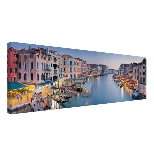 Obrazy Włochy Wieczorna atmosfera na Wielkim Kanale w Wenecji