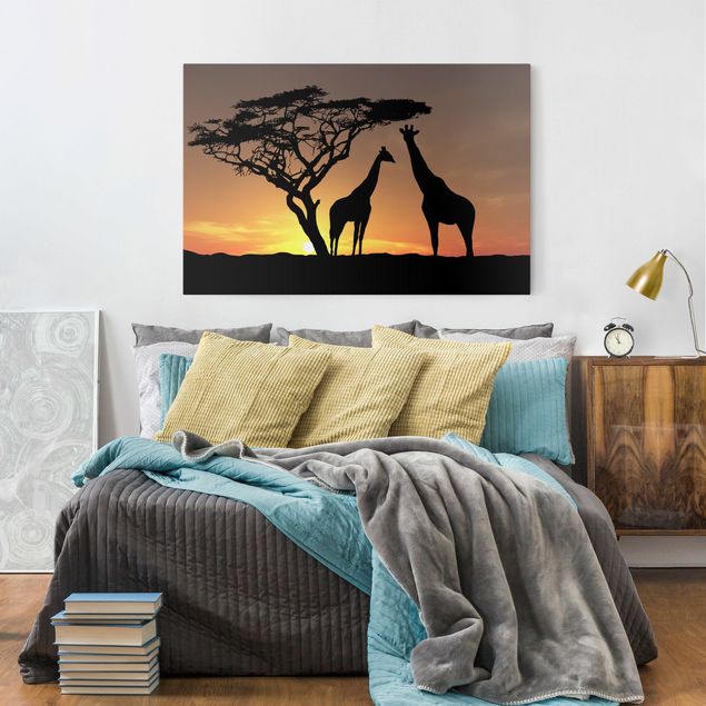Obrazy do salonu Zachód słońca w Afryce