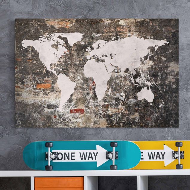 Obrazy do salonu Stara ścienna mapa świata
