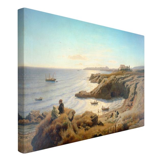 Nowoczesne obrazy Andreas Achenbach - Wybrzeże w pobliżu Syrakuz