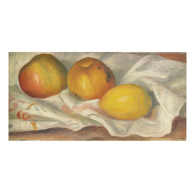 Żółty obraz Auguste Renoir - Jabłka i cytryna