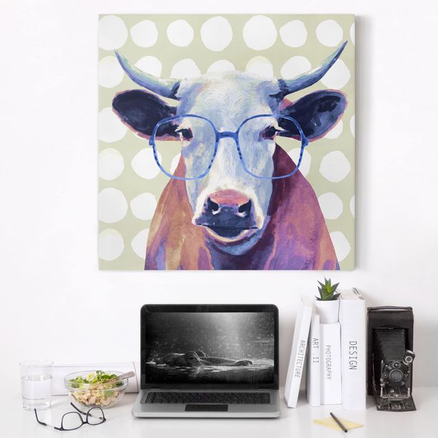 Obrazy nowoczesne Brillowane zwierzęta - krowa