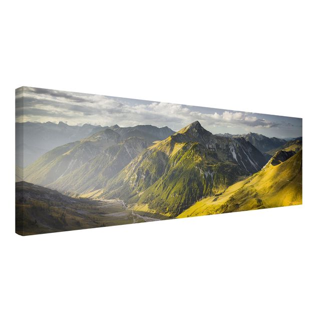 Nowoczesne obrazy Góry i dolina w Alpach Lechtalskich w Tyrolu