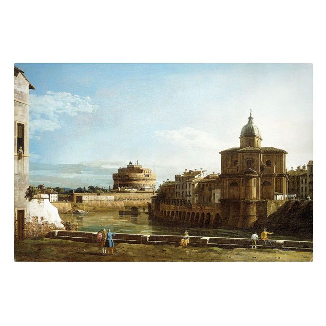 Obrazy na płótnie Włochy Bernardo Bellotto - Widok Rzymu na wybrzeżu