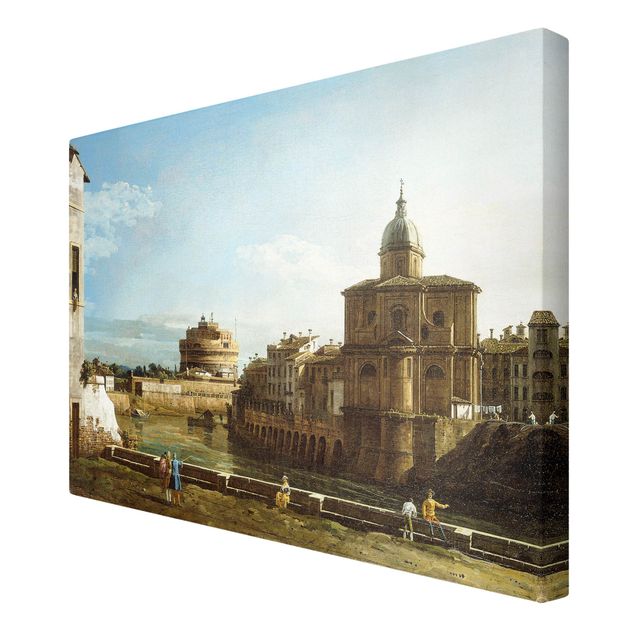 Obrazy do salonu nowoczesne Bernardo Bellotto - Widok Rzymu na wybrzeżu