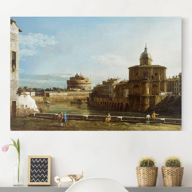 Obrazy z baroku Bernardo Bellotto - Widok Rzymu na wybrzeżu