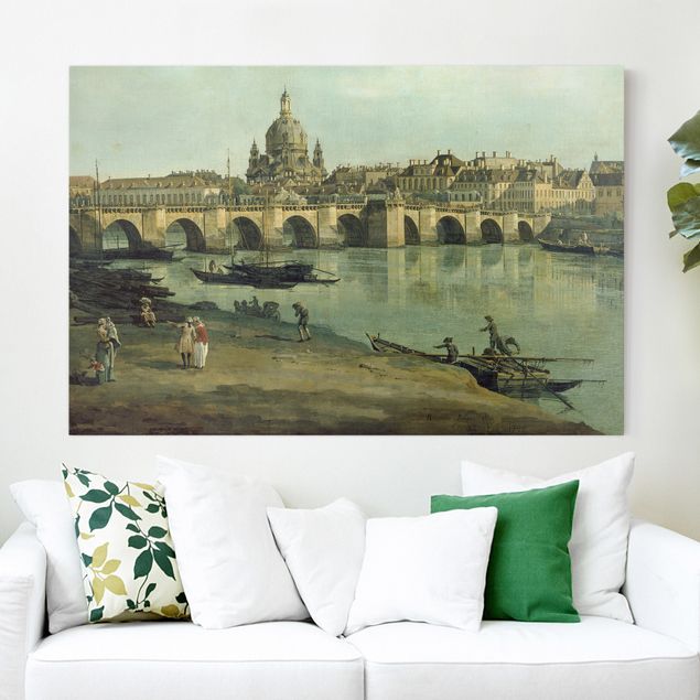 Obrazy barok Bernardo Bellotto - Drezno z prawego brzegu Łaby
