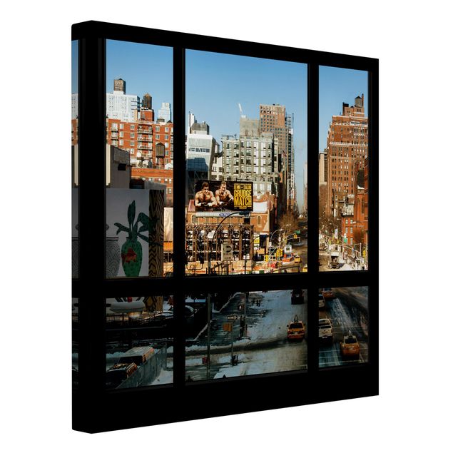 Obrazy nowoczesne Widok z okna na ulicę w Nowym Jorku