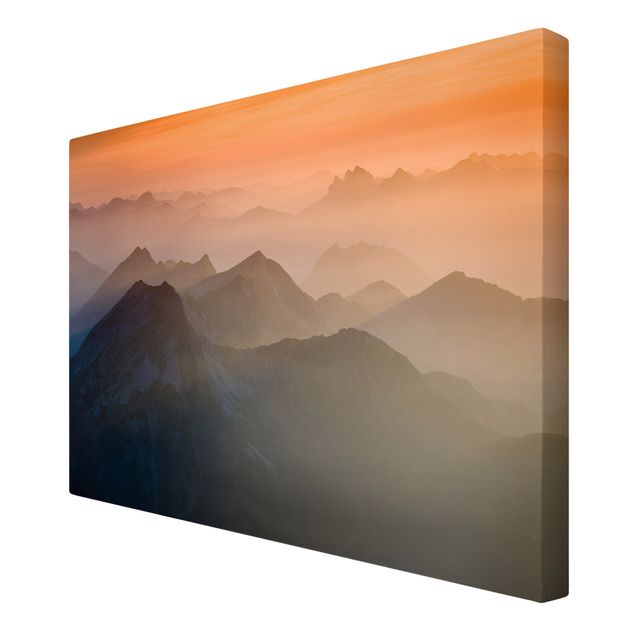 Obrazy na płótnie zachód słońca Widok z góry Zugspitze