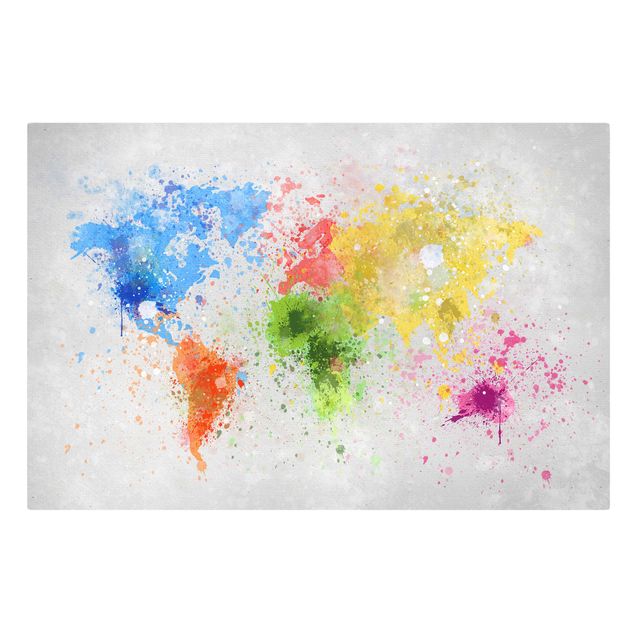 Obrazy Mapa świata z kolorowym rozbryzgiem