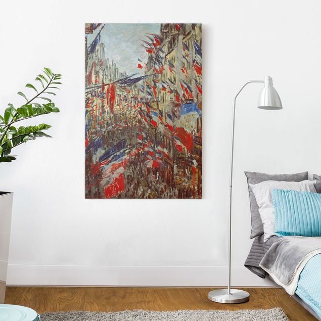 Obrazy nowoczesny Claude Monet - Ulica w dekoracji z flagą