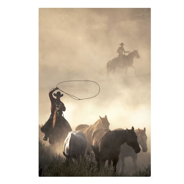 Konie obrazy na płótnie Kowboje