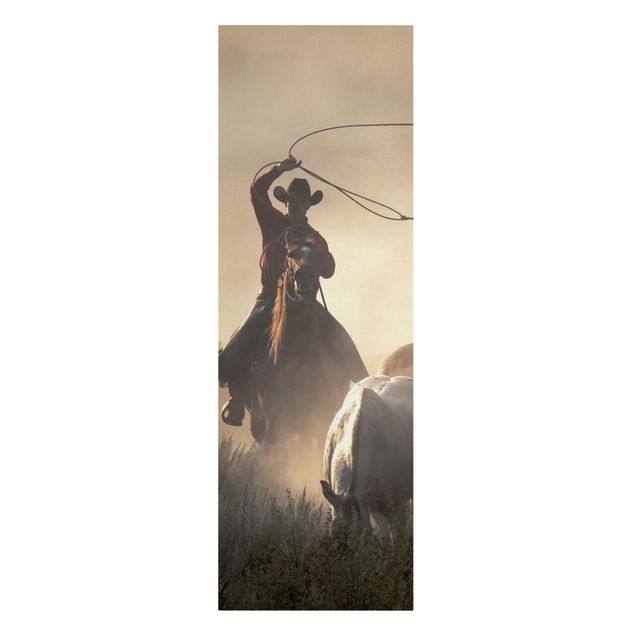 Konie obrazy na płótnie Kowboje